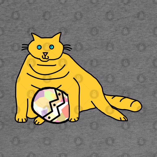 Chonk Cat Holding Large Easter Egg by ellenhenryart